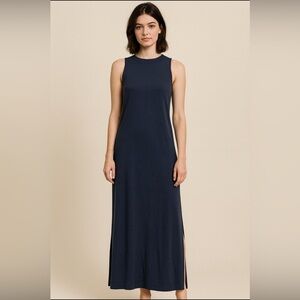 J. Jill Navy Sleeveless Maxi Dress